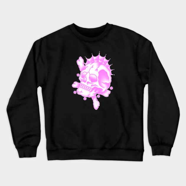 HomeSchoolTattoo Pink Skull and Crossbones Crewneck Sweatshirt by HomeSchoolTattoo